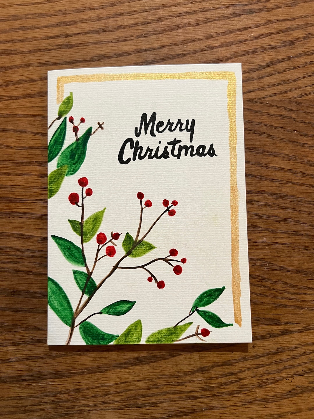 Assorted Holiday Christmas Cards - Water Color Hand Painted - Set of 5 ...