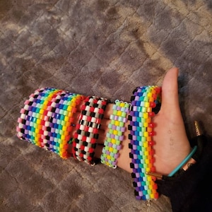 Assorted perler braclet cuffs