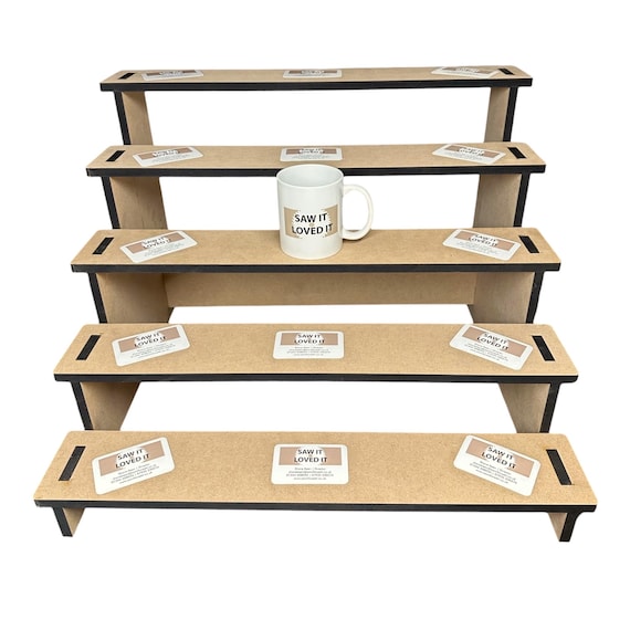 Multiple Tier 12mm MDF Display Stand 10cm Shelves | Craft Fair Shop Collapsible  Display | Portable And Durable