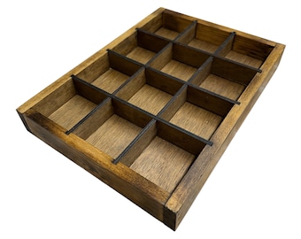 Wooden Multiple Compartment Storage Tray