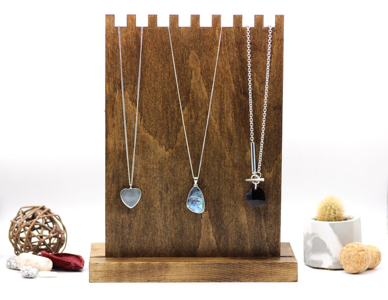 Multigroove Wooden Necklace Display Necklace Stand Etsy