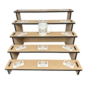 Multiple Tier 12mm MDF Display Stand 10cm Shelves | Craft Fair Shop Collapsible Display | Portable And Durable zdjęcie 7
