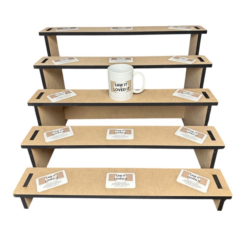 Multiple Tier 12mm MDF Display Stand 10cm Shelves | Craft Fair Shop Collapsible Display | Portable And Durable zdjęcie 7