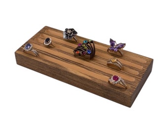 Solid Wooden Ring Display | Slotted Ring Holder