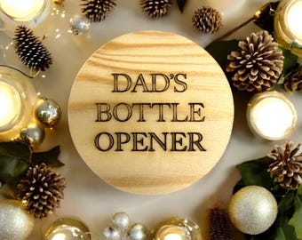 Handcrafted Redwood Bottle Opener | Personalized Gift for Dad