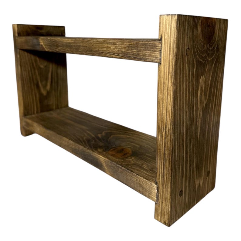 30cm shelf. two tiers. Dark brown