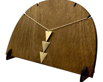 Plywood Necklace Display Round Collapsible