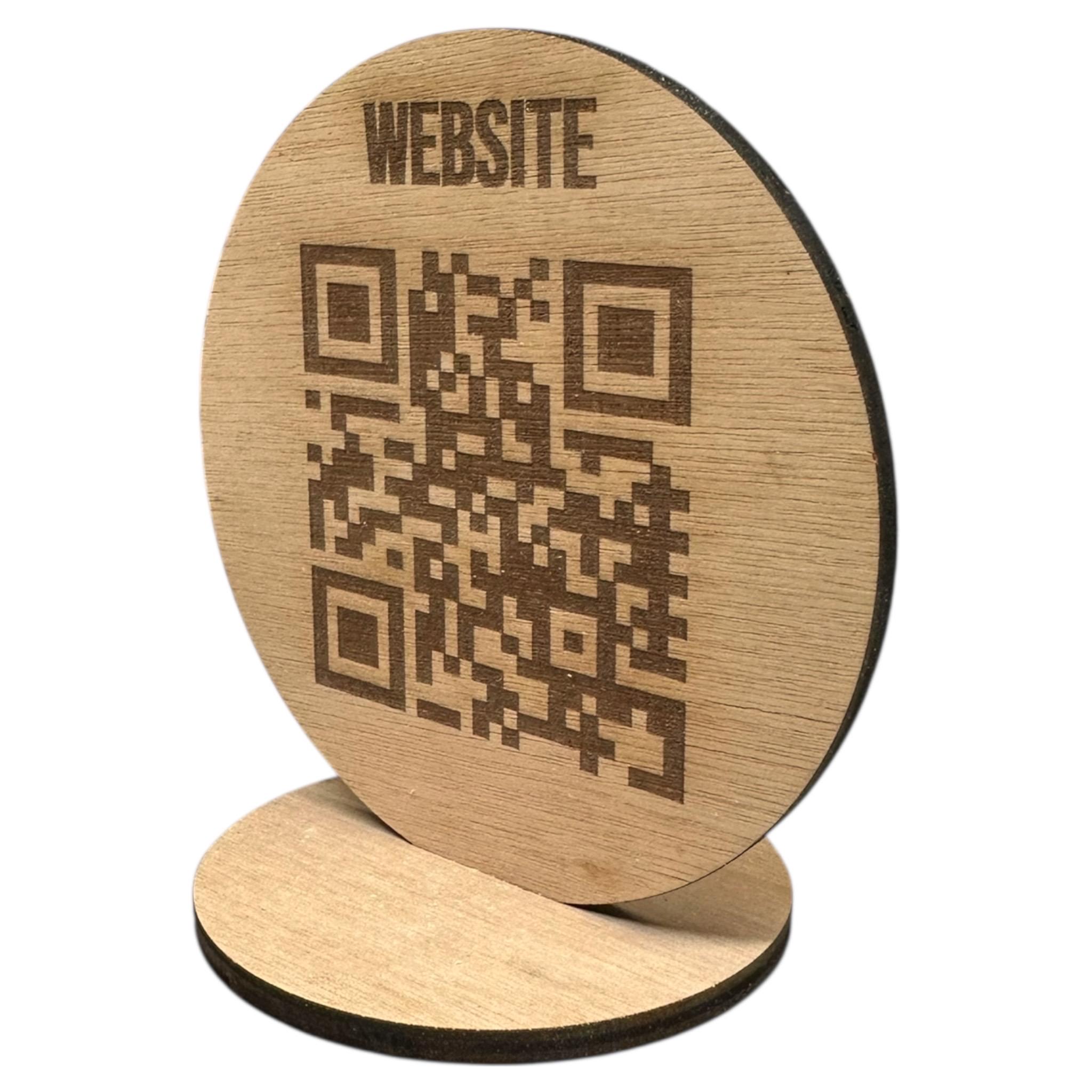 Custom Laser Engraved Wooden QR Code Display Stand - Etsy UK