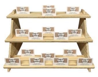 Expositor plegable de madera contrachapada de 3 niveles / Expositor para ferias de artesanía