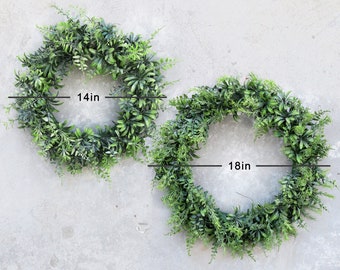 Artificial Mix Fern Leaf Wreath for Front Door | Everyday Year Round Wreath | Rustic Farmhouse Door Window Wall Home Decor Greenery Wreath