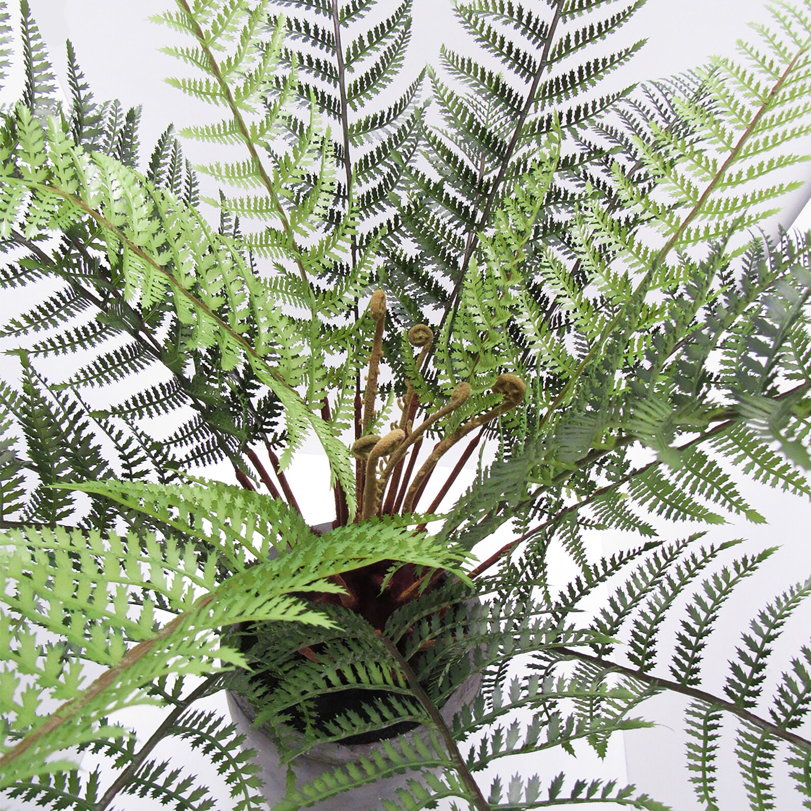3.5ft Artificial Fern Plant in Large Grey Planter Faux Tree Etsy