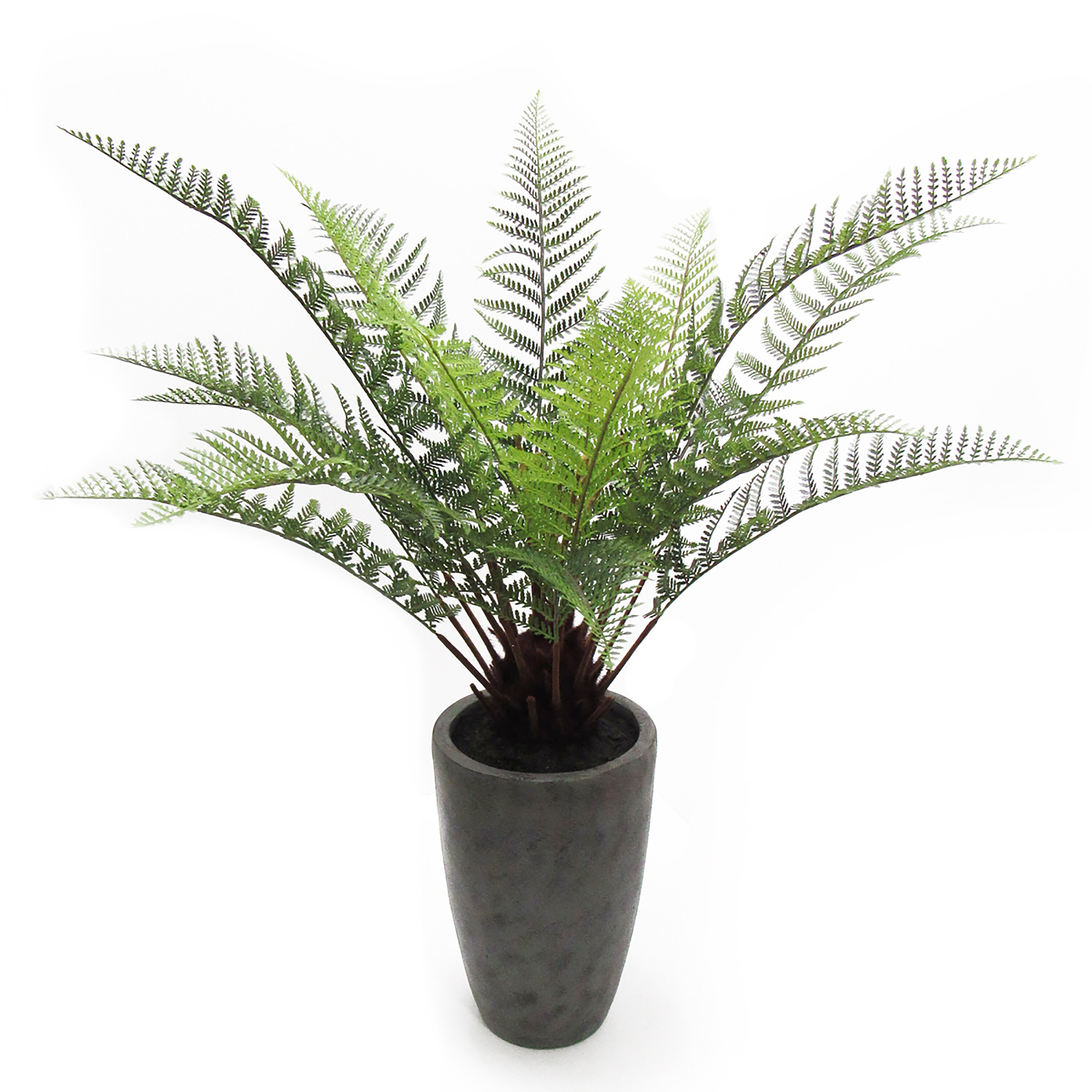 3.5ft Artificial Fern Plant in Large Grey Planter Faux Tree Etsy