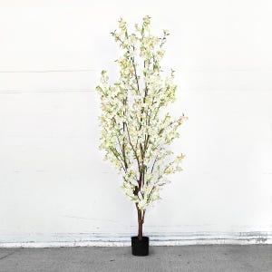 Artificial Cherry Blossom Flower Tree Cream White | Fake Faux Cherry Blossom Flower Tree | Silk Flower Tree Wedding Table Tree Centerpiece 8.5 Feet
