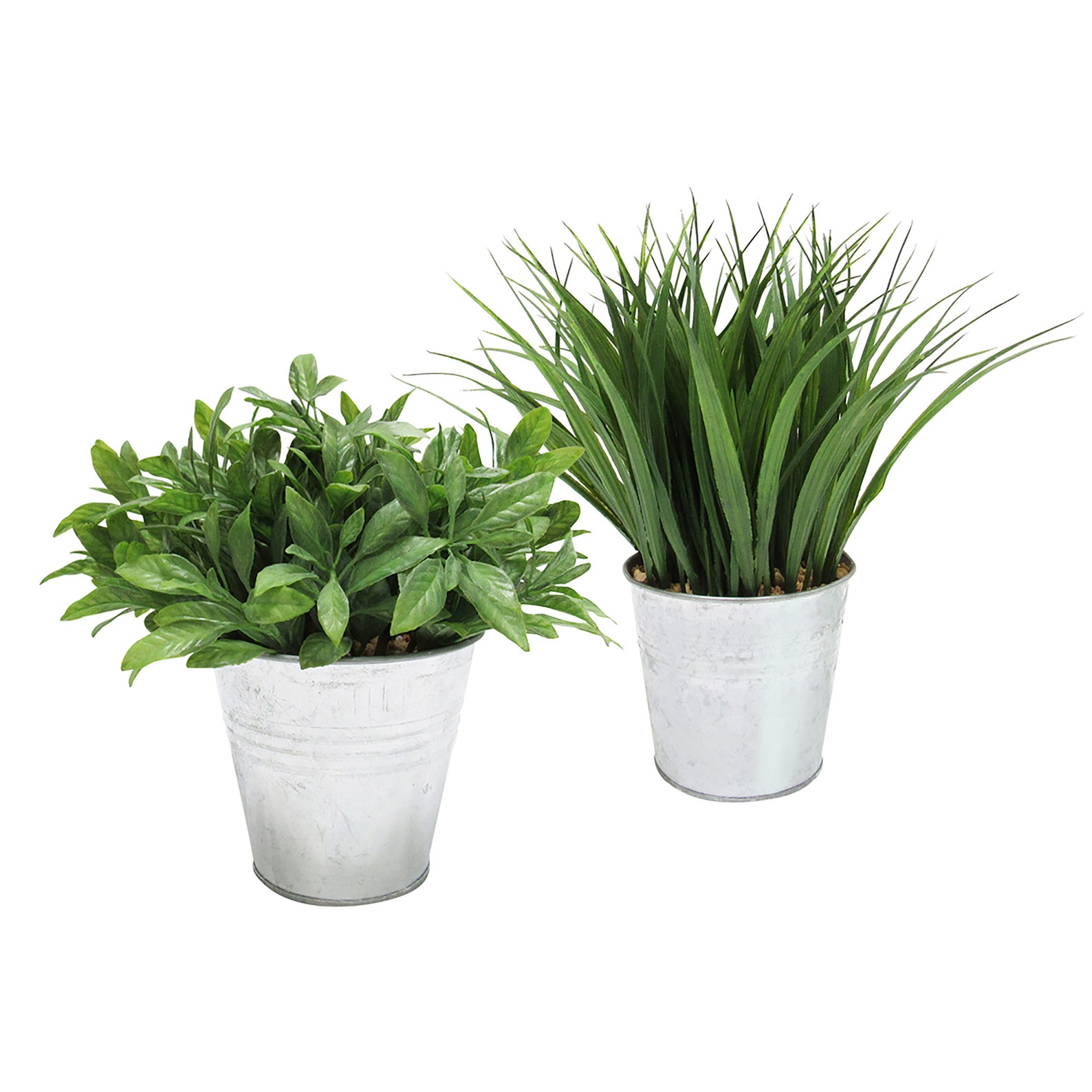Pick 2 Artificial Herb Plants in Metal Pot Faux Sage Basil Etsy