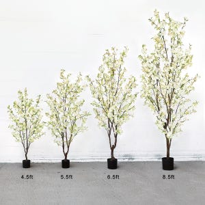 Artificial Cherry Blossom Flower Tree Cream White | Fake Faux Cherry Blossom Flower Tree | Silk Flower Tree Wedding Table Tree Centerpiece