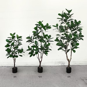Artificial Magnolia Leaf Tree in Black Pot | Faux Magnolia Tree | Realistic Fake Plant in Pot Silk Faux Tree Fiddle Leaf | Home Office Plant