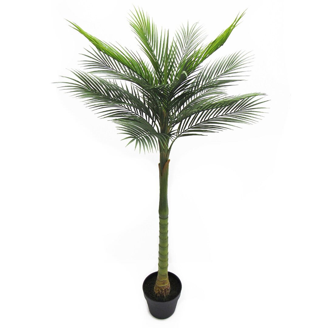 4.25ft Artificial Tropical Areca Palm Tree in Black Pot Faux Etsy