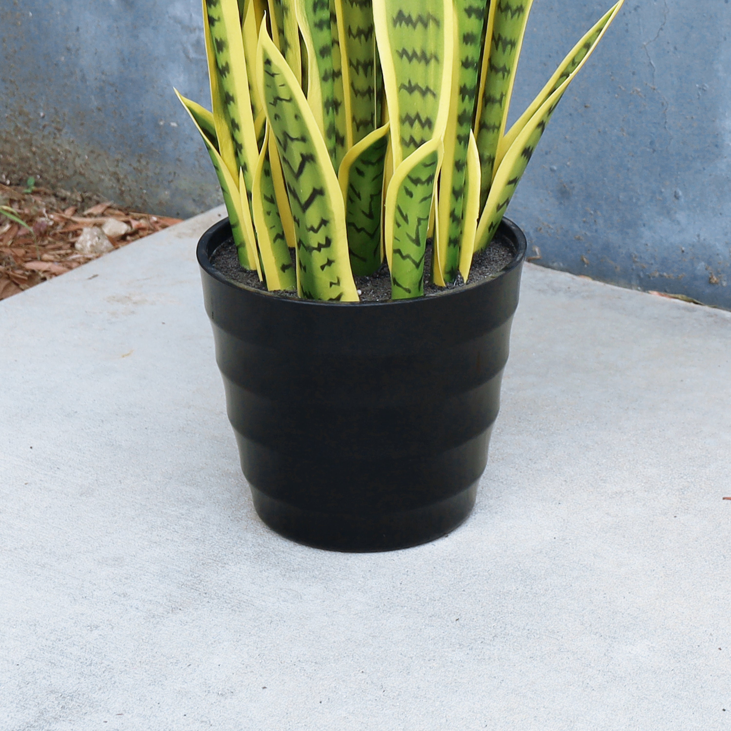 32in Artificial Sansevieria Snake Plant in Black Pot Faux Snake