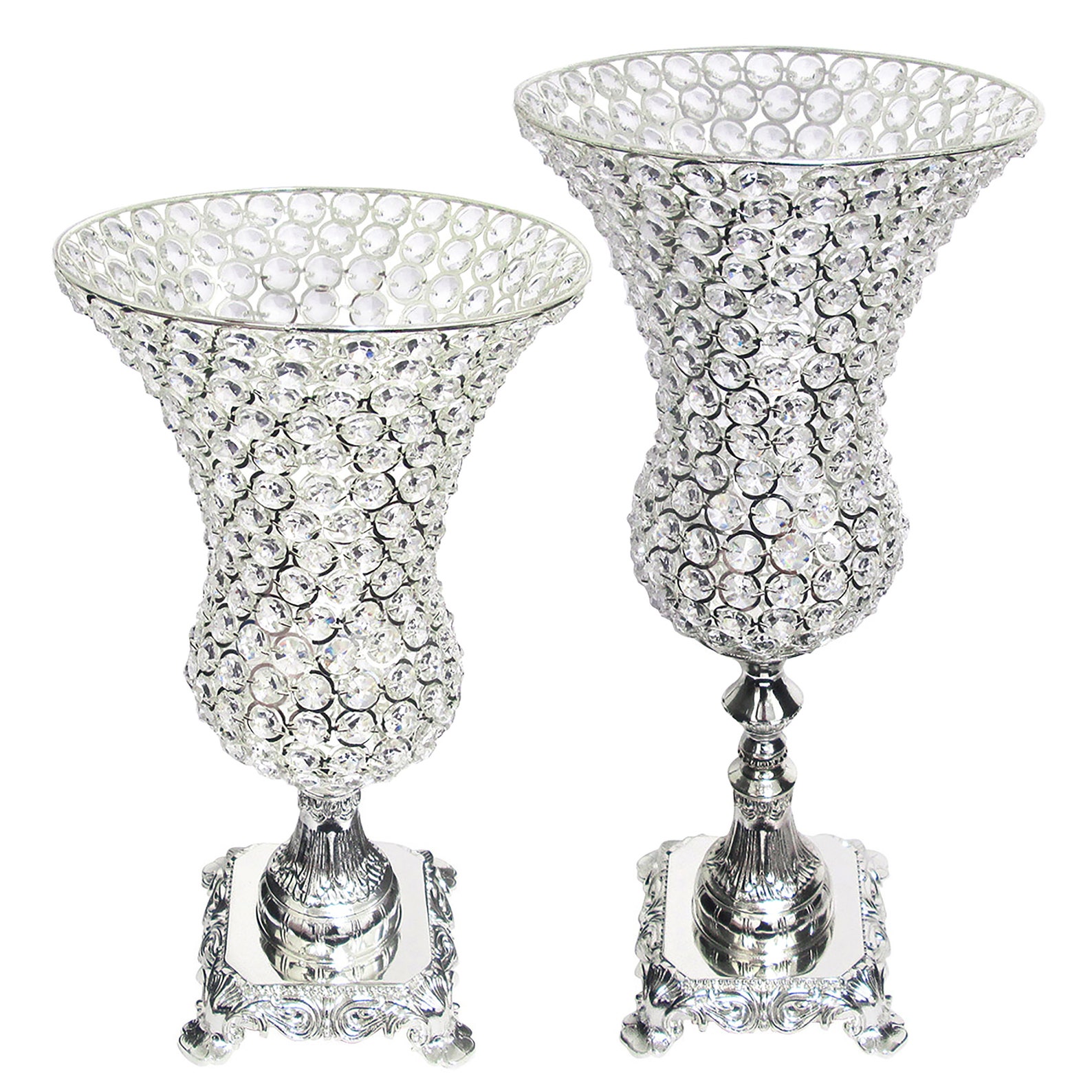 Luxury Crystal Bead Hurricane Candle Holder Vase Centerpiece Etsy