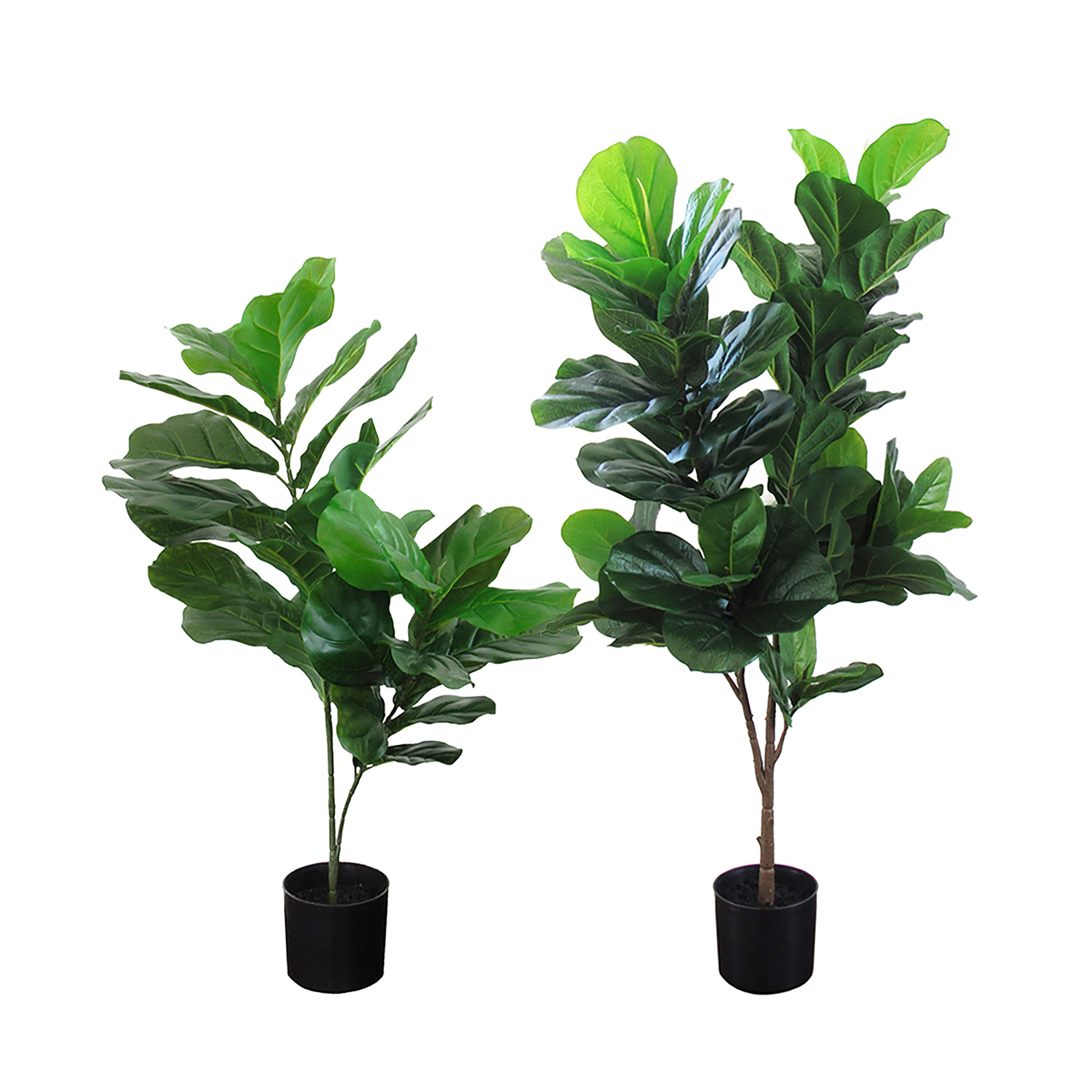 Artificial Potted Mini fiddle leaf ficus Plant Silk Flower Floral