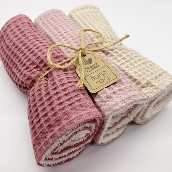 Waffle Burp rags Burp cloths Organic baby clothes burp towel Baby boy gift Muslin burp rags burp cloths Baby burp rags