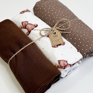 Organiczna mata do przewijania dla niemowląt – wodoodporna mata podróżna – wielorazowe bawełniane maty do przewijania z muślinu i froty – ochraniacz na materac – muślinowa pościel dla niemowląt