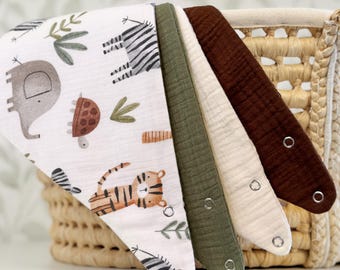 Muslin Bandana Bibs, Waterproof Baby Burp Cloths, Organic Cotton Droll Bibs (Newborn/Toddler)