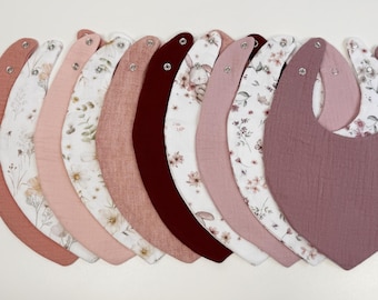 Baberos de muselina orgánica, suaves e impermeables para bebé: juego de 5 baberos tipo bandana de algodón, bufandas de muselina para bebé, regalo para baby shower, regalo único para bebé.