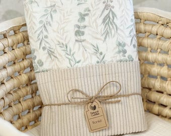 Spersonalizowany kocyk bawełniany 100% Kocyk do otulania dziecka Kocyk dla noworodka Kocyk na pierwsze imię Prezent na baby shower Prezent dla chłopca