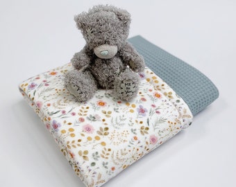 Winter baby blanket thick, Personalised baby quilt blanket, Newborn cotton waffle blanket