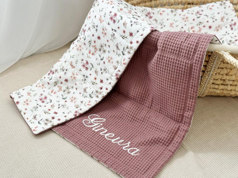 Warm Winter Baby Blanket, Thick Threelayered Nursery Banket, Babu Girl