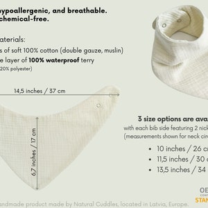 Baby bib waterproof, Muslin bandana bibs, Baby boy burp cloth 100% organic baby cotton image 4