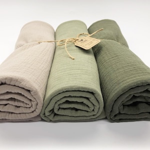 Cambiador orgánico para bebé - Almohadilla impermeable de viaje - Pañales reutilizables de muselina y felpa de algodón - Protector de colchón - Ropa de cama de muselina para bebé
