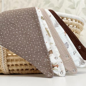 Set 5 Stück Musselin Baby und Kleinkind Halstücher Dreieckstücher Spucktücher Baumwolle Lätzchen Gaze, Geschenk