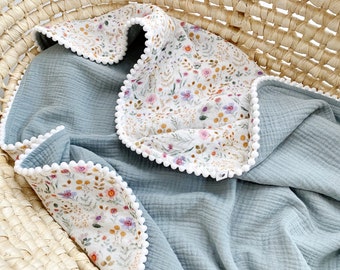 Biologisch katoenen baby-inbakerdeken Zomer babydeken, Biologisch katoenen baby-inbakerdeken Superzacht babydeken, gepersonaliseerde babydoek