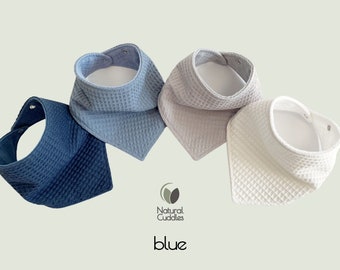 Must have baby drool bibs. Absorbent 3 layer bandana waffle bibs from organic cotton.