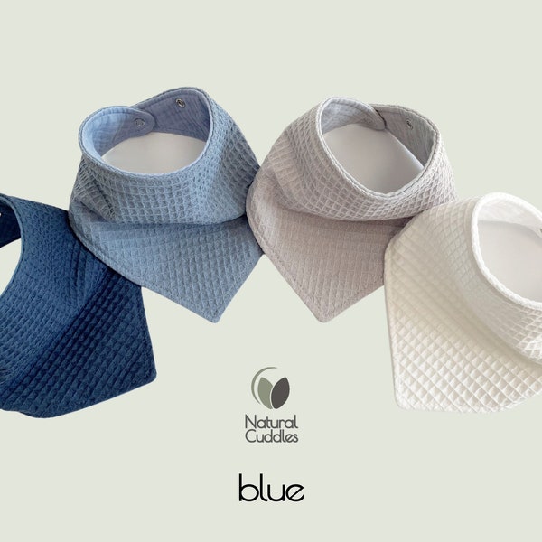 Must have baby drool bibs. Absorbent 3 layer bandana waffle bibs from organic cotton.