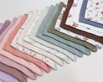 Babero tipo bandana absorbente e impermeable de tres capas para bebés, regalo orgánico, baberos de muselina, bandana para bebé niño, paños para eructar.