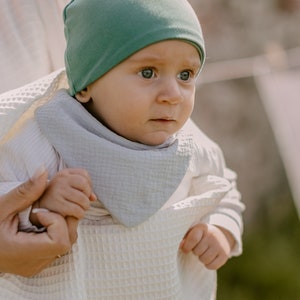 Baby bib waterproof, Muslin bandana bibs, Baby boy burp cloth 100% organic baby cotton image 9