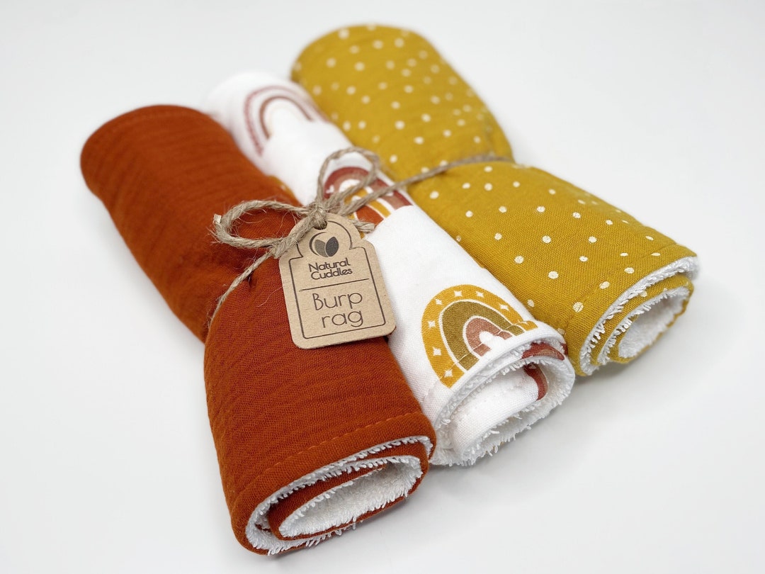 SET OF 3 Burp Rags Burp Cloths Organic Baby Clothes Baby Burp Etsy