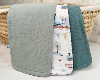 Débarbouillettes trois épaisseurs en mousseline, chiffons pour biberon, lingettes en coton bio, cadeau bébé garçon, lingettes pour biberon, accessoires de chambre de bébé beiges