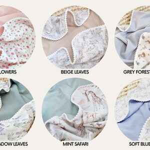 Manta de bebé de algodón orgánico Manta de bebé de verano, Manta de bebé de algodón orgánico Manta de bebé súper suave, Envoltura de bebé personalizada imagen 10