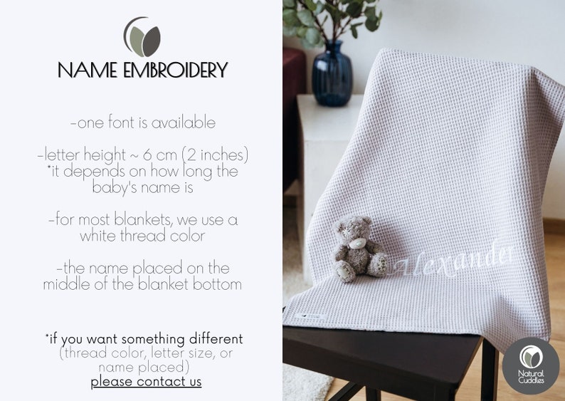 Waffle Baby Blanket Personalised Baby Wrap Organic Swaddle Etsy