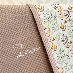 Embroidered Personalized baby blanket boy Waffle baby blanket with name Stroller blanket Organic Rainbow baby muslin blanket