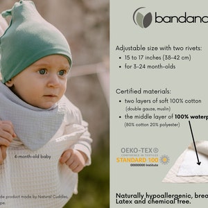 Babero de bebé impermeable, baberos de bandana muslin, paño de eructo de niño 100% algodón orgánico bebé regalo de bebé recién nacido niño imagen 6