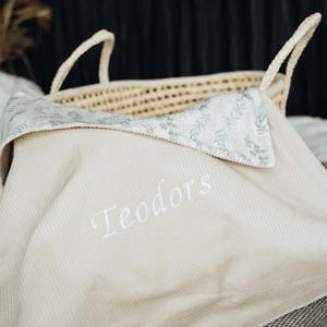 Personalised 100% cotton Blanket Baby swaddle blanket Newborn first blanket Name reveal blanket Baby shower gift Baby boy gift