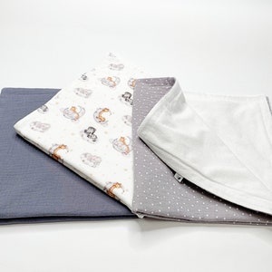 Waterproof blanket baby diaper change pad. Travel changing pad organic cotton Set of 3 baby change pads SET OF 3-grey clouds