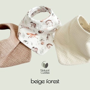 Bavoirs imperméables à trois épaisseurs Bavoirs bébé bandana double face Bavoirs bébé en coton bio Bébé garçon Bébé fille Bavoir en mousseline Bavoirs super doux beige forest