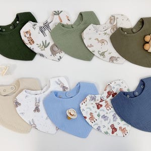 5-pack Baby Bandana bibs, Baby burp cloths, Organic baby shower gift from organic cotton, Waterproof baby bibs, Absorbent cotton cloths