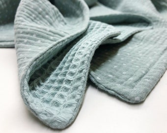 Coperta waffle per bambino Coperta verde mare Biancheria da letto per asilo nido Coperta doppia garza per bambino Coperta fasciatoio per bambino Coperta in mussola per bambino Regalo di Natale